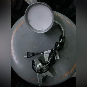 Silver Clip-On Desk Lamp
